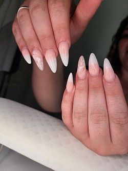 Beautiful milky white nails