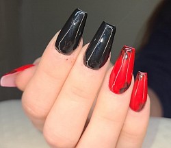 Gloss nails.  Matte nails